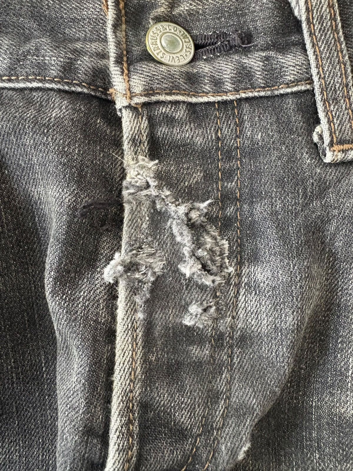 Levi's Vintage 90s Levis 522 Faded Wash Distress Loose Jeans Size US 32 / EU 48 - 3 Thumbnail