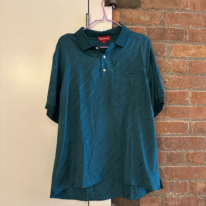 Supreme Supreme Jacquard Logo Silk Polo | Grailed