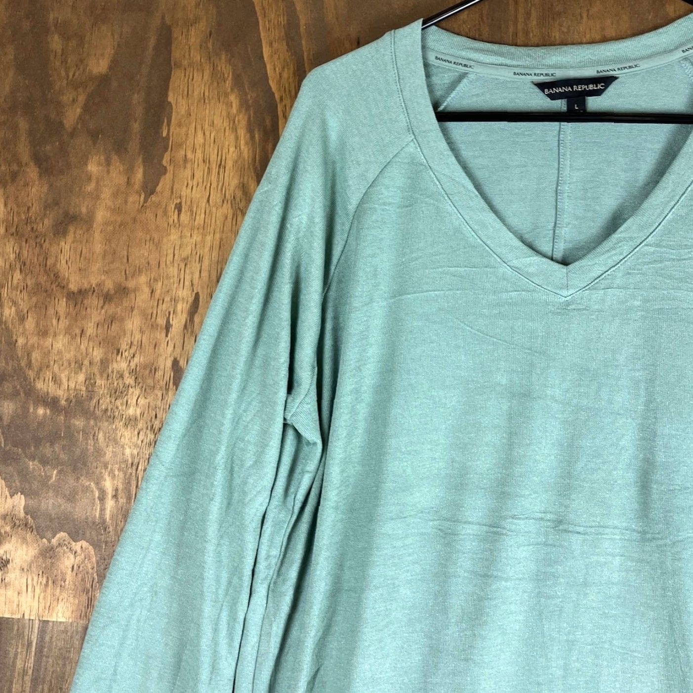 Banana Republic Banana Republic Sweater Womens V Neck Mint Green Pullover Tunic Oversized Stretch Large Knit Smooth Casual Workwear Modern Normcore Size L / US 10 / IT 46 - 4 Thumbnail
