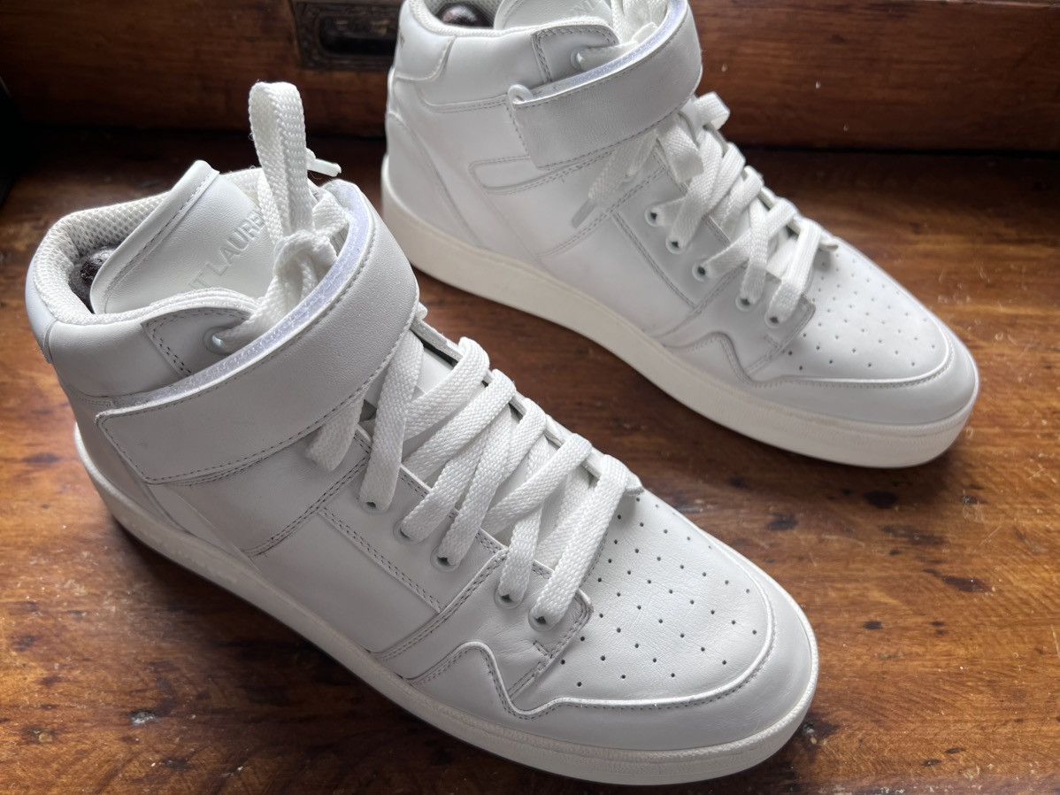 Saint Laurent Paris $1.3K Lax dirty white mid-top sneakers, EU43.5/US10.5 Size US 10.5 / EU 43-44 - 3 Thumbnail