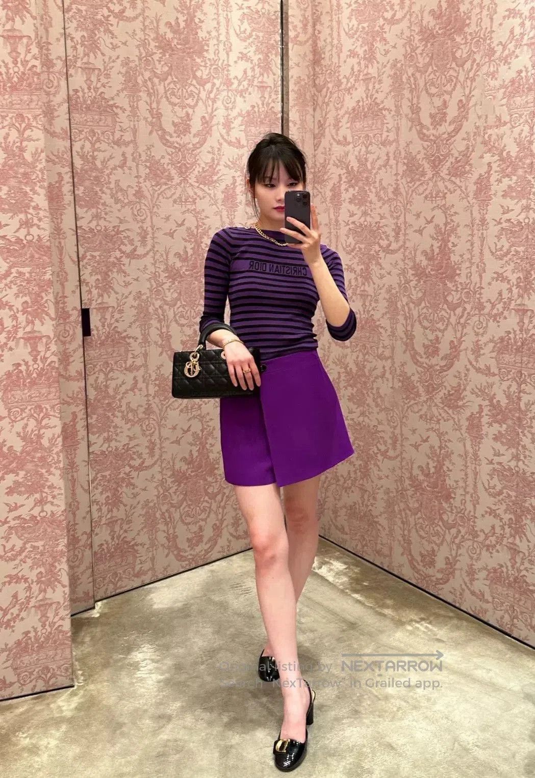 Dior Dior Purple Fake Two-Piece Skirted Shorts. Size 35" - 6 Thumbnail