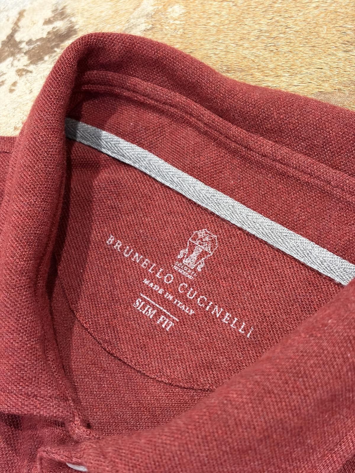 Brunello Cucinelli Brunello Cucinelli Dusty Rose Long-Sleeve Polo Size US XL / EU 56 / 4 - 2 Thumbnail