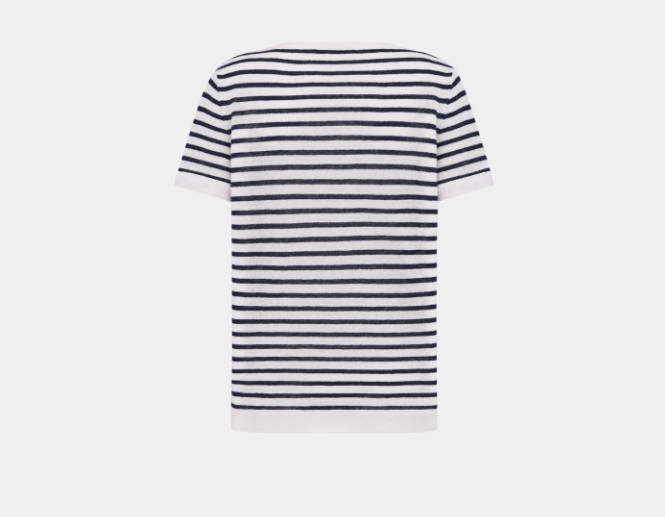 Dior o1w1db10725 424S64 Short-Sleeved Sweater in Navy Blue/White Size XS / US 0-2 / IT 36-38 - 2 Thumbnail