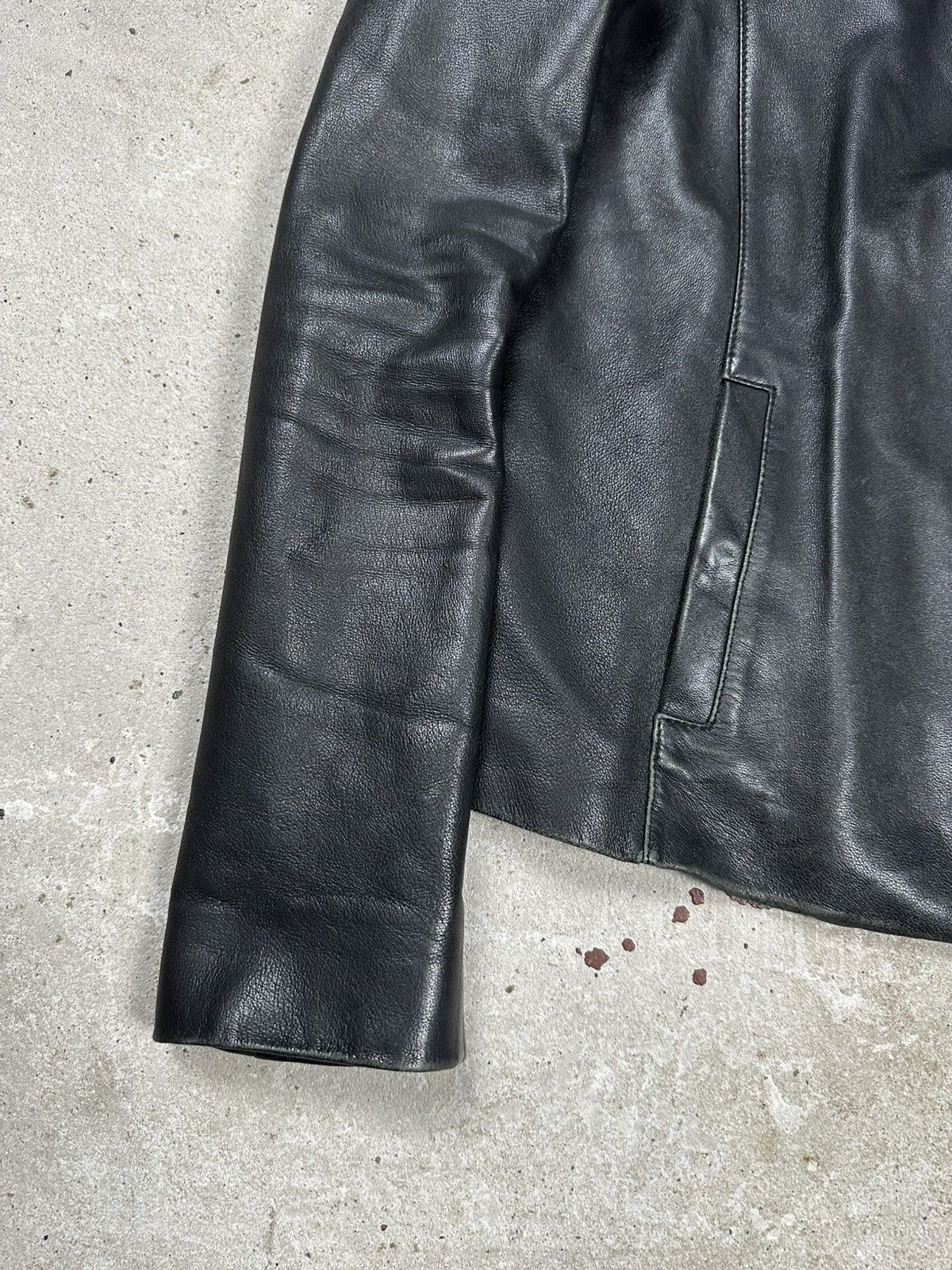 Massimo Dutti Massimo Dutti Black Sheep Leather Asymmetrical Moto Biker Size M / US 6-8 / IT 42-44 - 4 Thumbnail