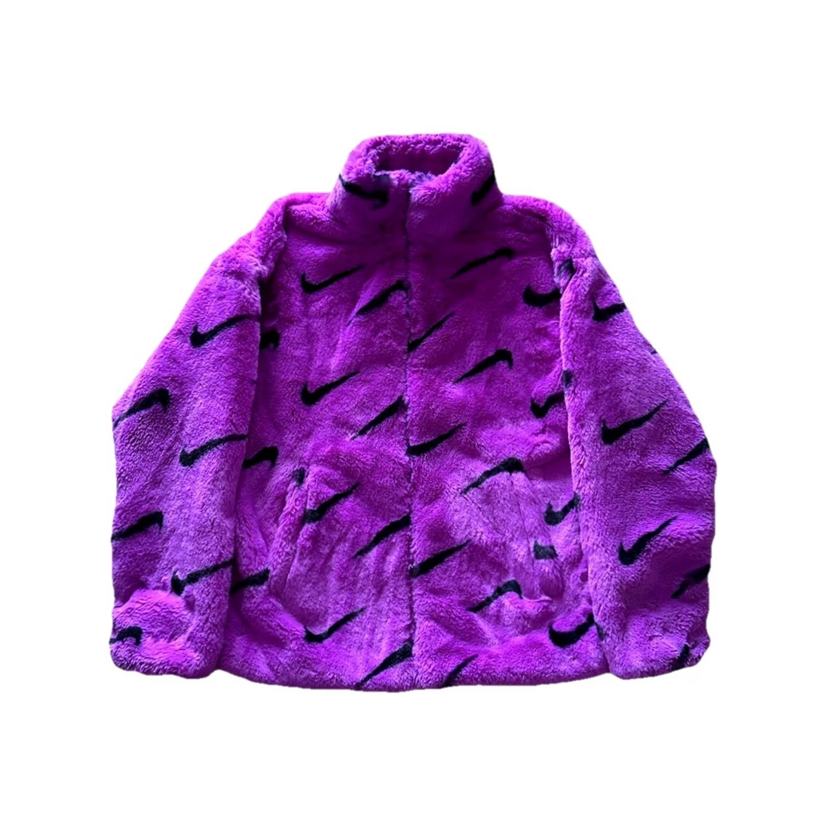 Nike Nike Plush Womens Large Faux Fur Jacket Purple RARE EUC Size L / US 10 / IT 46 - 2 Thumbnail