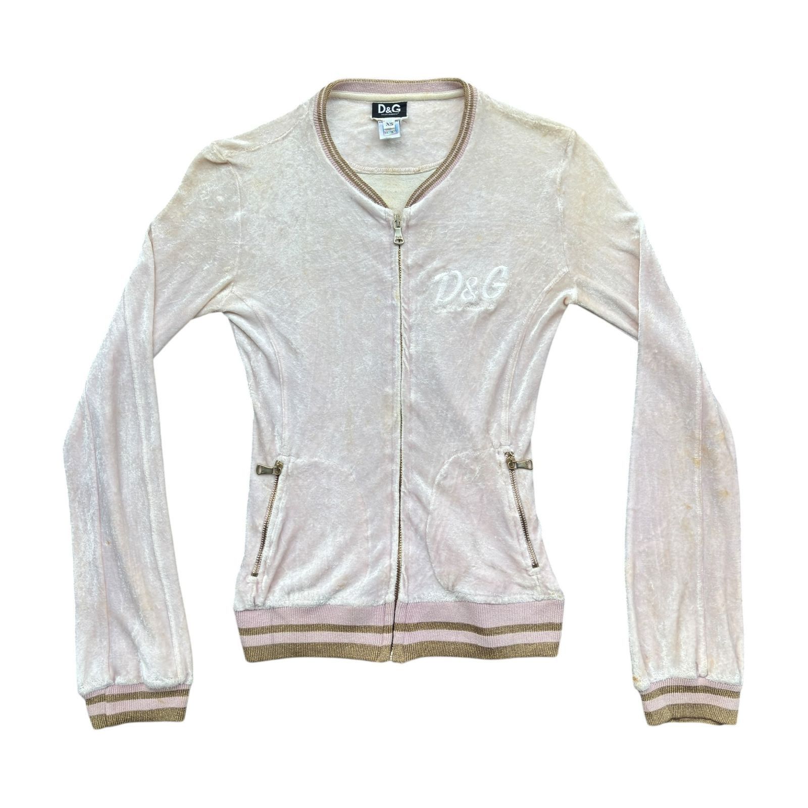Dolce & Gabbana Dolce Gabbana Vintage Velour Full Zip top Size XS / US 0-2 / IT 36-38 - 1 Thumbnail