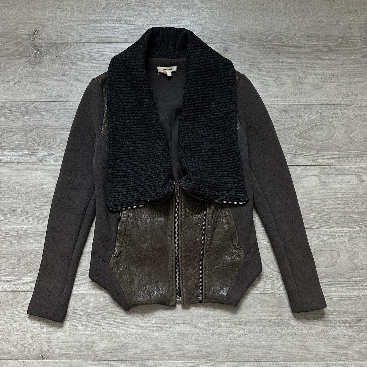 Helmut Lang Helmut Lang Leather and Wool Jacket Rare Women’s Size:S Size S / US 4 / IT 40 - 1 Thumbnail
