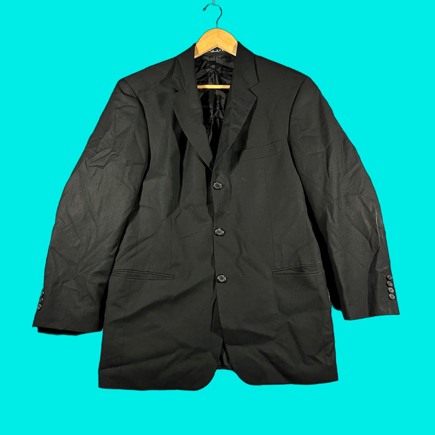 Hugo Boss Hugo Boss Jacket Mens 40 Regular Black Wool Blazer 90s Designer City Classic Size 40R - 1 Thumbnail
