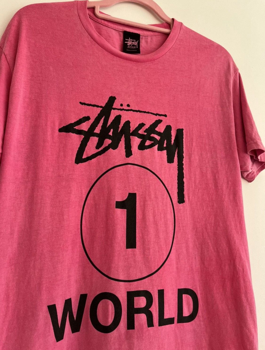 Stussy Stussy vintage one world one love pink Tee rare usa Size US M / EU 48-50 / 2 - 2 Thumbnail