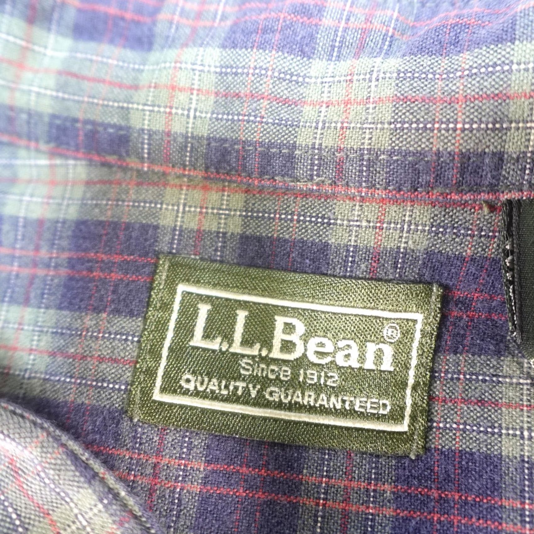Vintage L.L. Bean Shirt Mens Large Purple Plaid Short Sleeve Button-Down Cotton Summer Regular Fit Casual Size US L / EU 52-54 / 3 - 3 Thumbnail