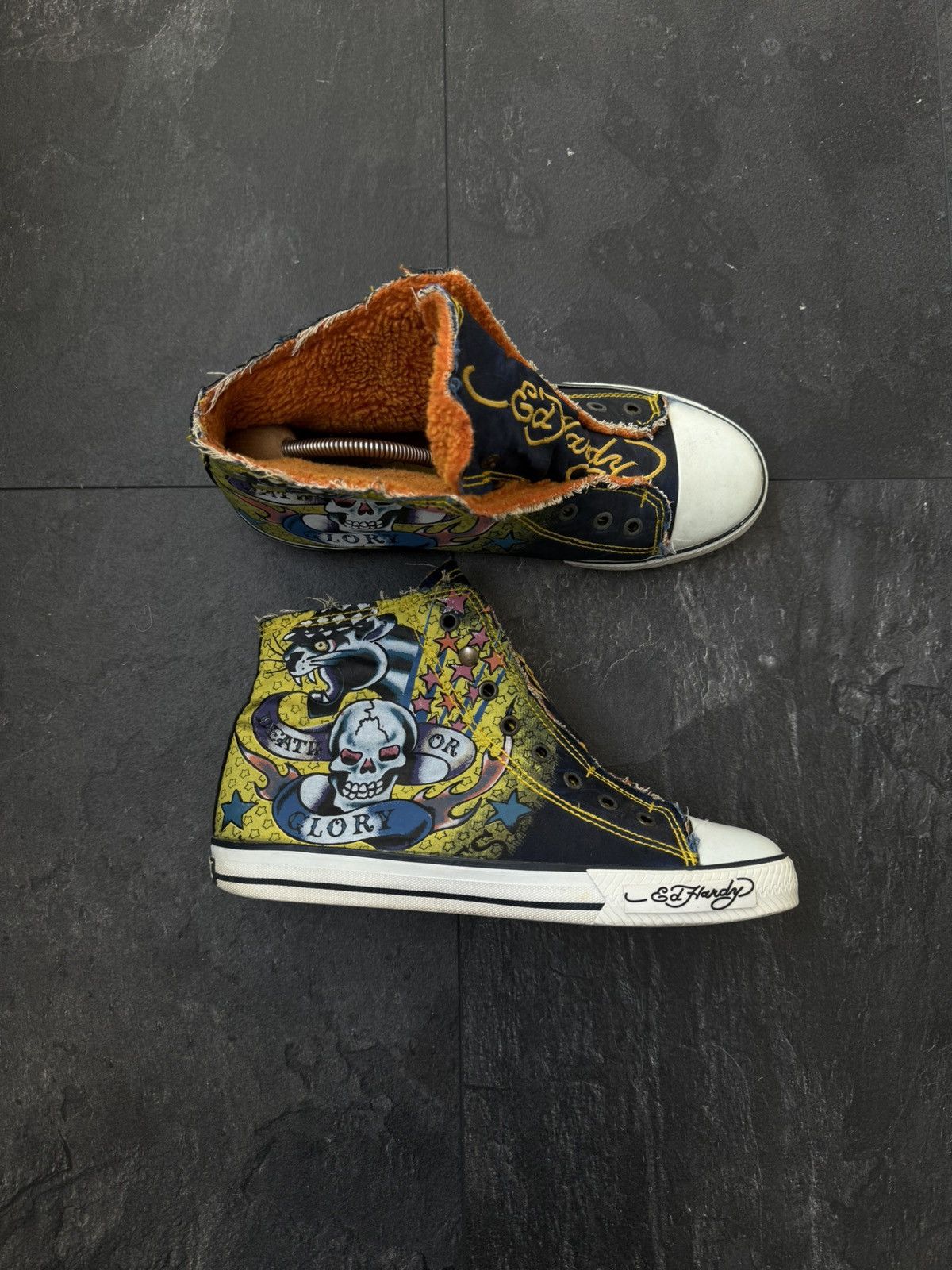 Ed Hardy × Japanese Brand × Vintage Mens Vintage Ed Hardy sneakers shoes skull dragon y2k rare Size US 8 / IT 38 - 1 Thumbnail