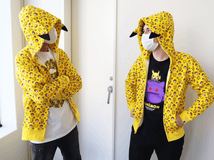 Bape Pokemon Bape x Pokemon Pikachu Full Zip Hoodie Free Bape Hanes Tee Grailed
