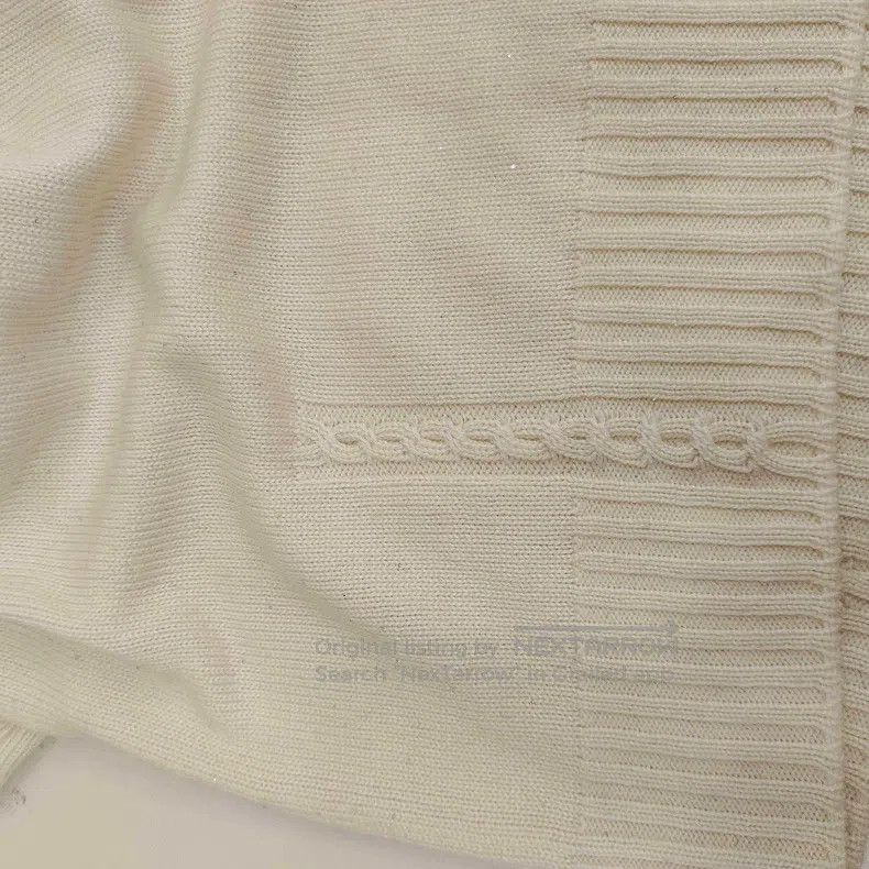 Loro Piana Loro Piana White Cashmere and Silk Sparkly High-Neck Sweat Size XS / US 0-2 / IT 36-38 - 6 Thumbnail