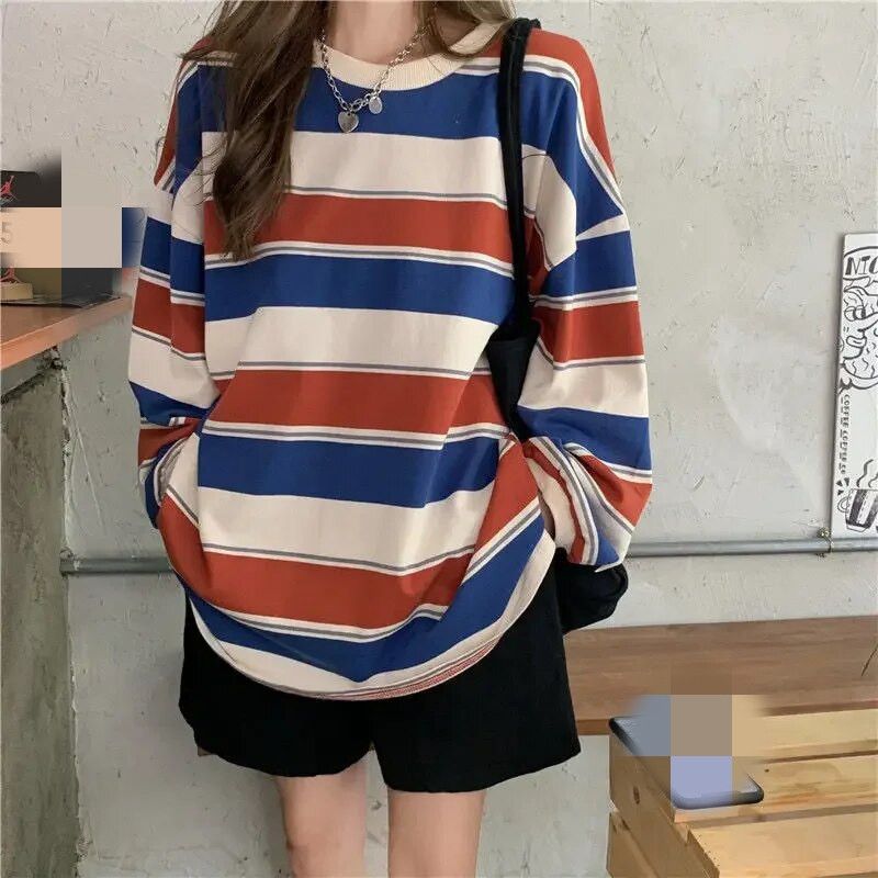 Autumn Loose Stripes Long Sleeve