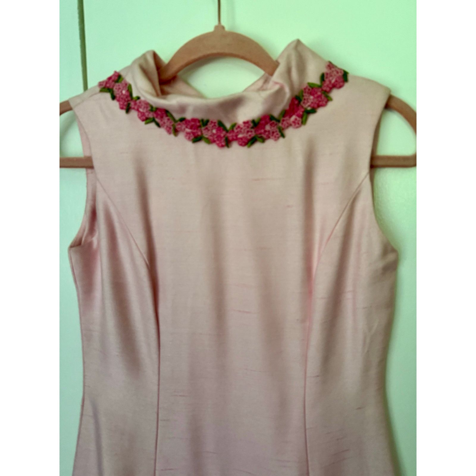 Vintage Vintage 60’s Light Pink Floral Maxi Dress XS Small Romantic Size XS / US 0-2 / IT 36-38 - 4 Thumbnail