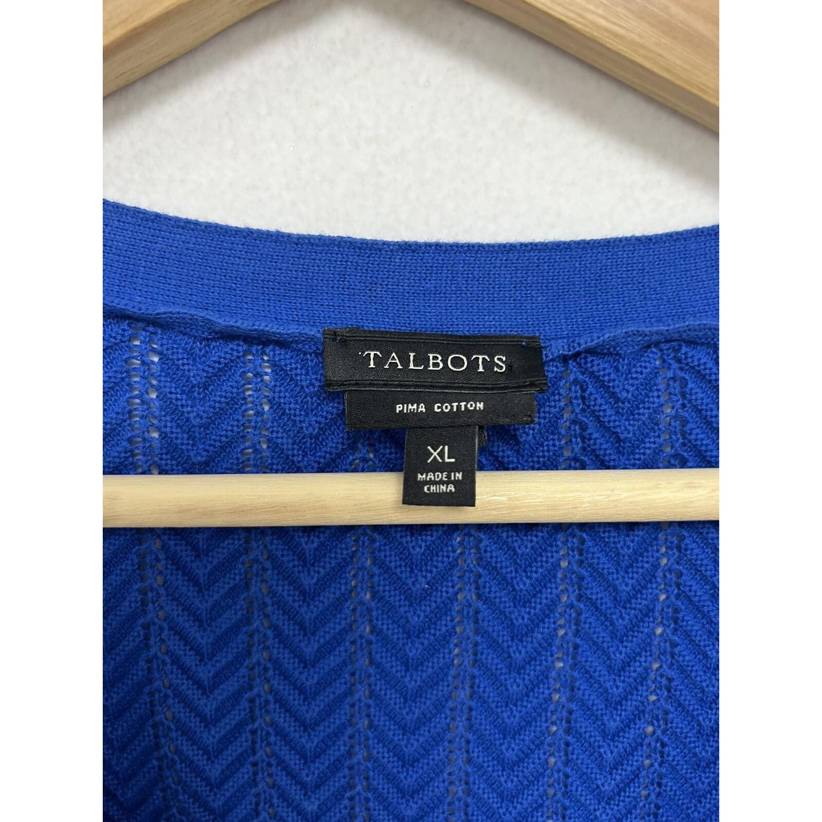 Robert Talbott Talbots 100% Pima Cotton Cardigan XL Royal Blue A001481 Size XL / US 12-14 / IT 48-50 - 5 Thumbnail