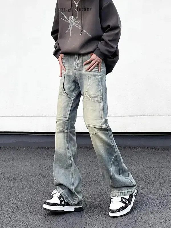 Japanese Brand × Jean Vintage washed street patchwork jeans Size US 32 / EU 48 - 3 Thumbnail