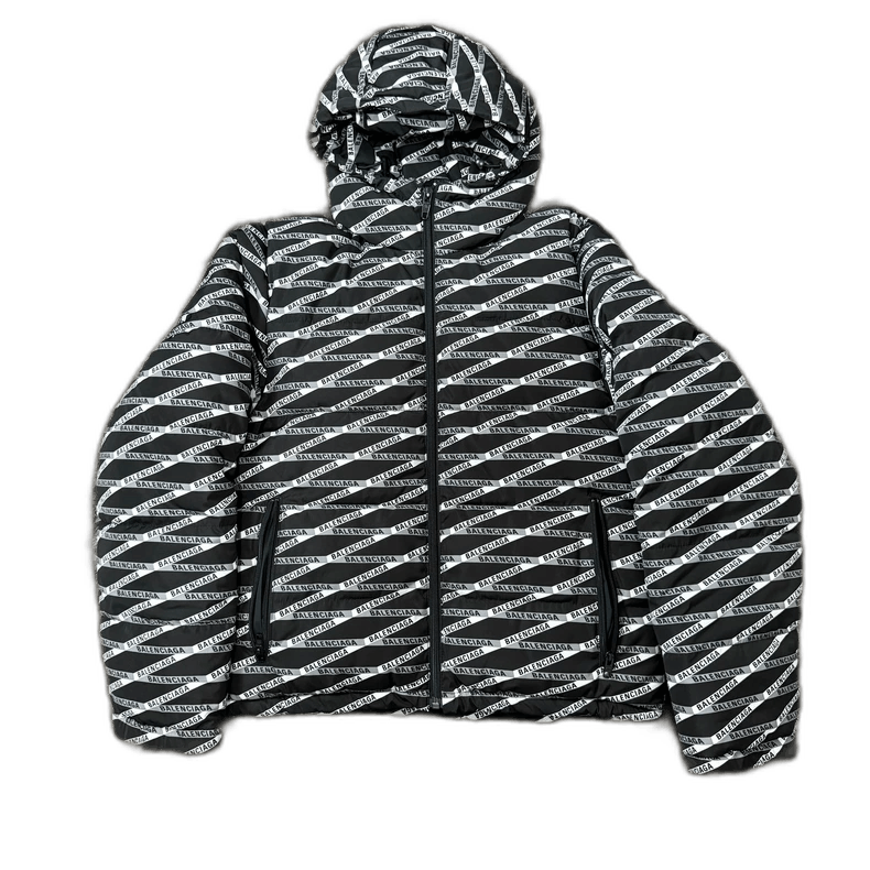 Balenciaga Balenciaga all-over logo hooded down jacket Size US L / EU 52-54 / 3 - 1 Thumbnail