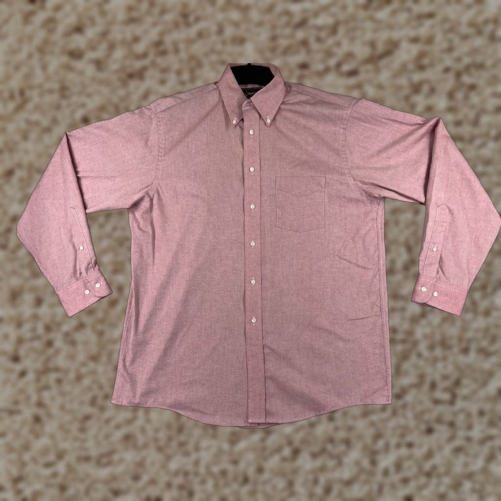 Arrow Arrow Mens Shirt 35 Pink Button Up Long Sleeve Oxford Cotton Blend Size US S / EU 44-46 / 1 - 1 Thumbnail