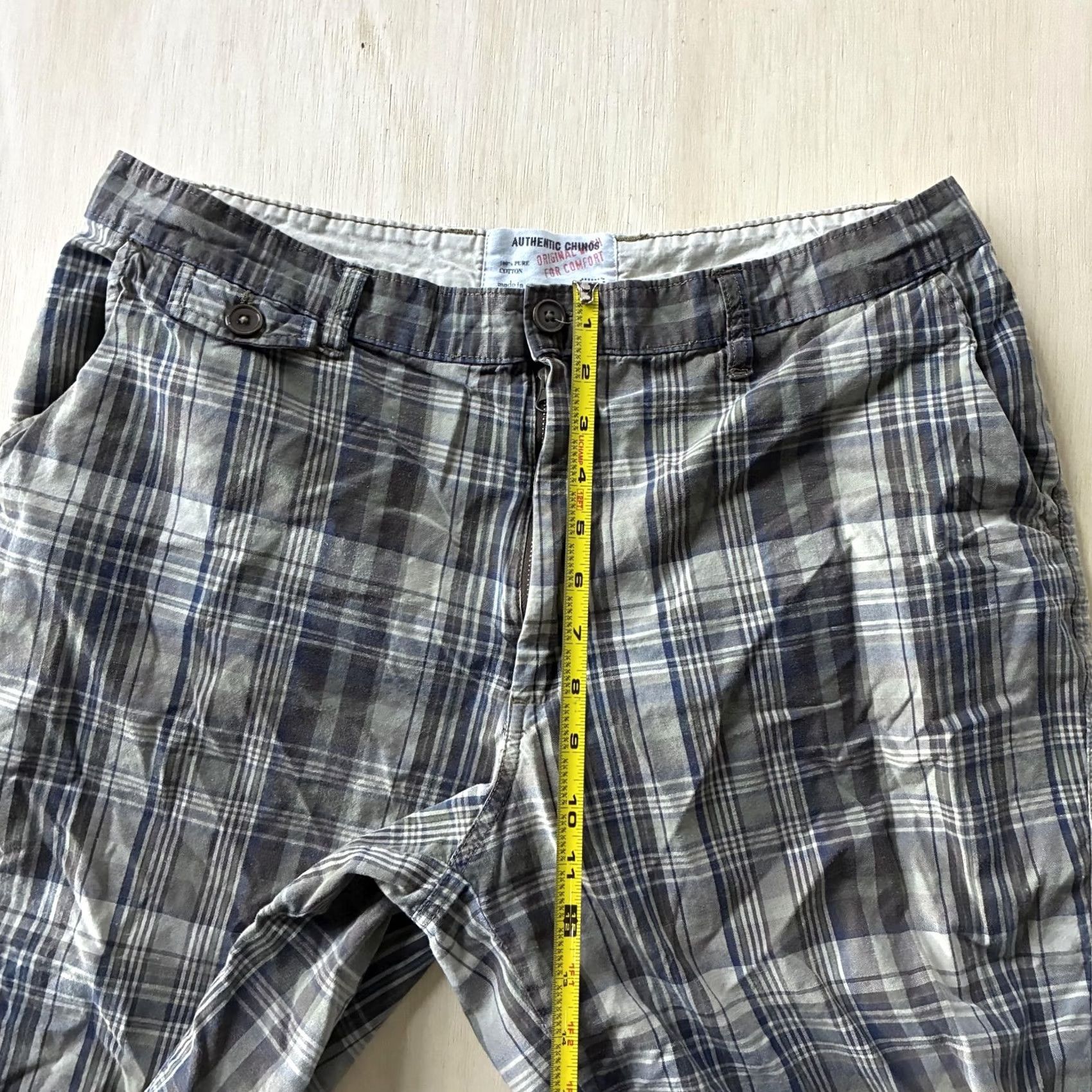 Vintage VINTAGE? (No) Y2K Authentic Chinos Chino Shorts Mens 36 Gray Plaid Cotton 9" Inseam Summer Size US 36 / EU 52 - 6 Thumbnail
