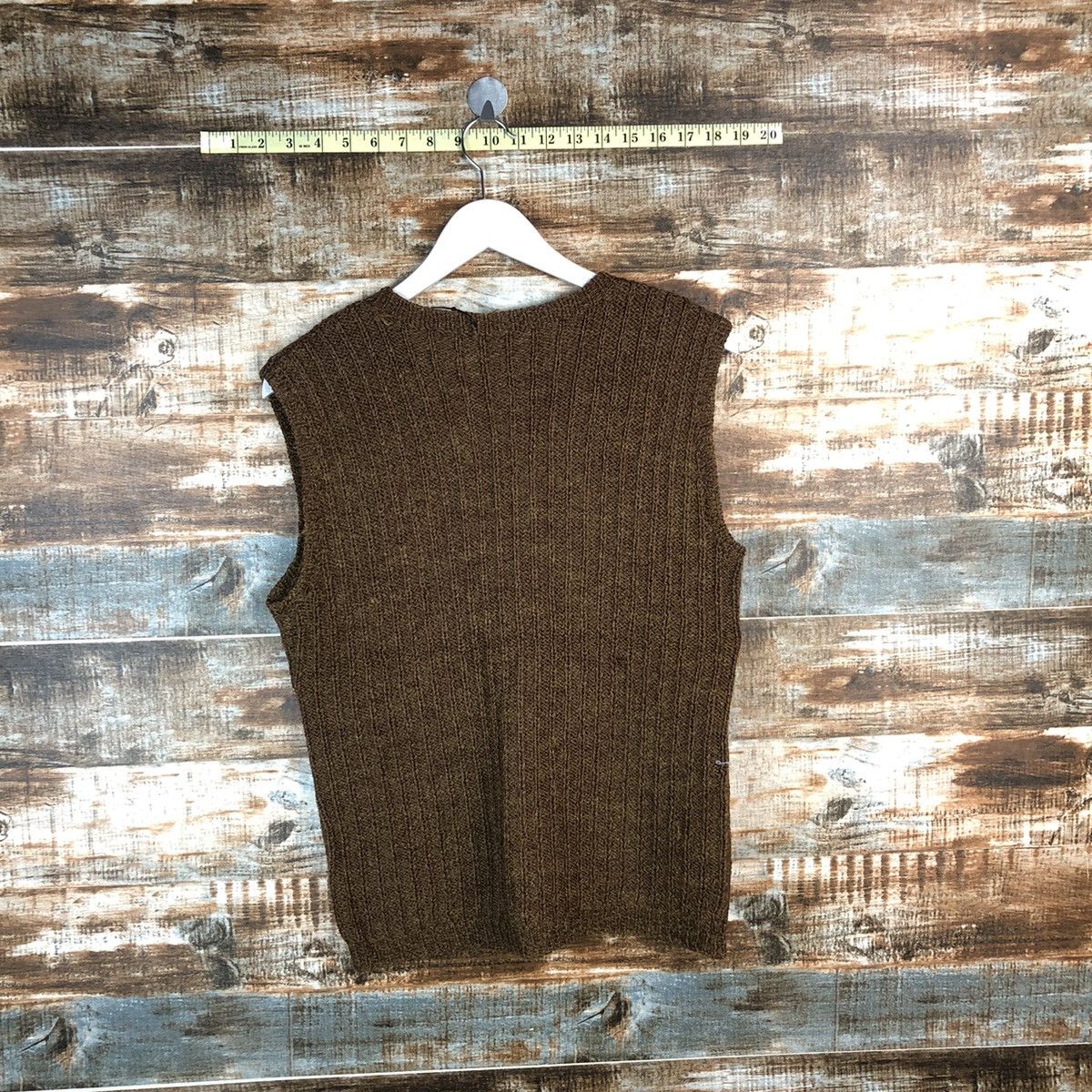 Vintage Japan ripped vintage Brown Vest Knitwear #A1800 Size S / US 4 / IT 40 - 8 Thumbnail