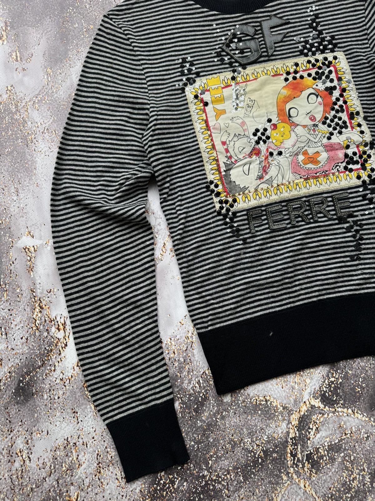 GF Ferre × Vintage GF Ferre Vintage Striped Long Sleeve Size M / US 6-8 / IT 42-44 - 2 Thumbnail