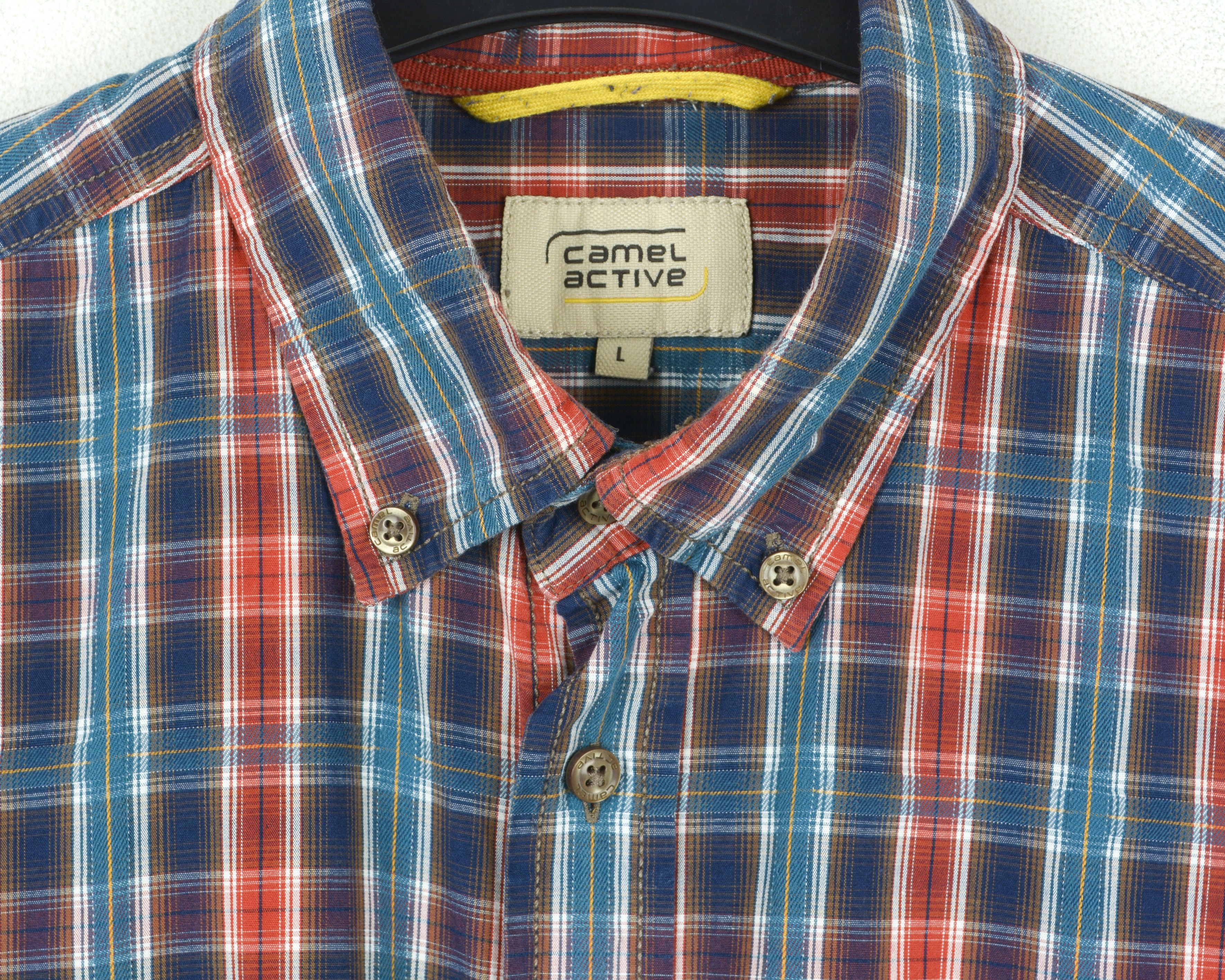 camel active L Check Shirt Long Sleeved Plaid Button Up Summer Tartan Top Size US L / EU 52-54 / 3 - 3 Thumbnail
