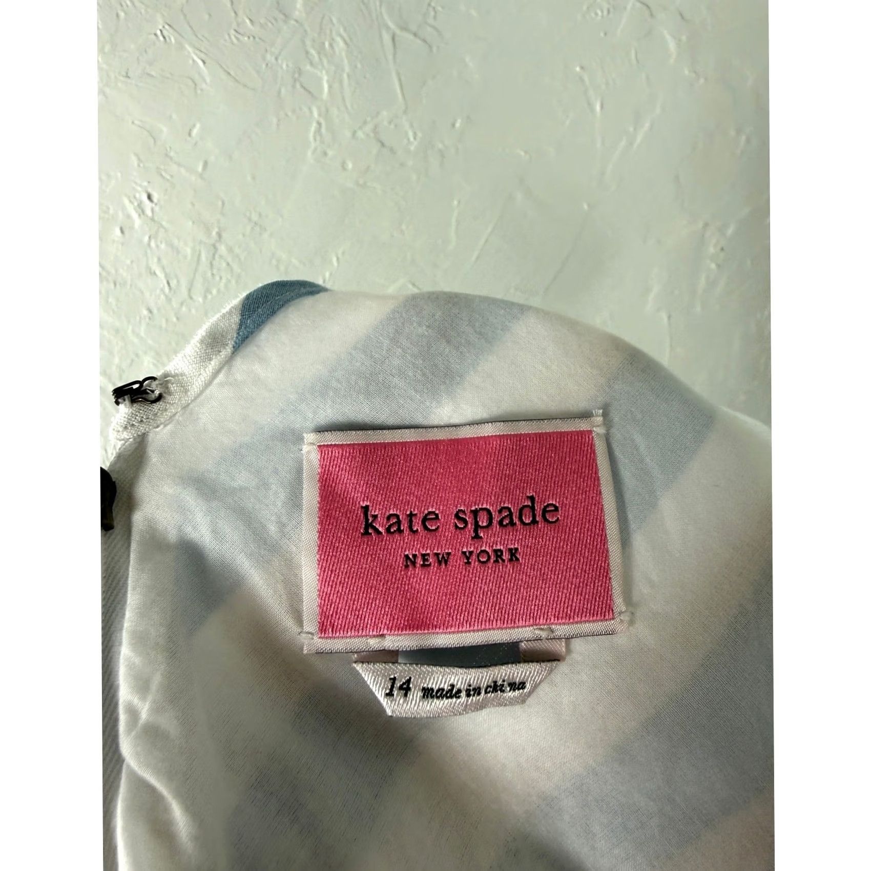 Vintage Kate Spade New York Women's Dress 14 Blue Pockets Striped Fit & Flare Party/Cocktail Sleeveless Short 100% Cotton Size XL / US 12-14 / IT 48-50 - 7 Thumbnail