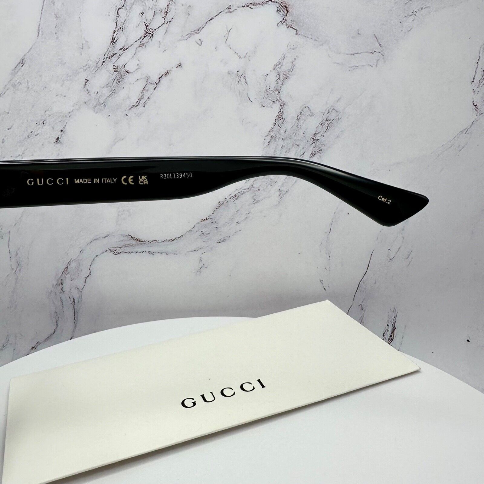 Gucci New GUCCI Sunglasses Black Gold Interlocking GG Logo Size ONE SIZE - 7 Thumbnail