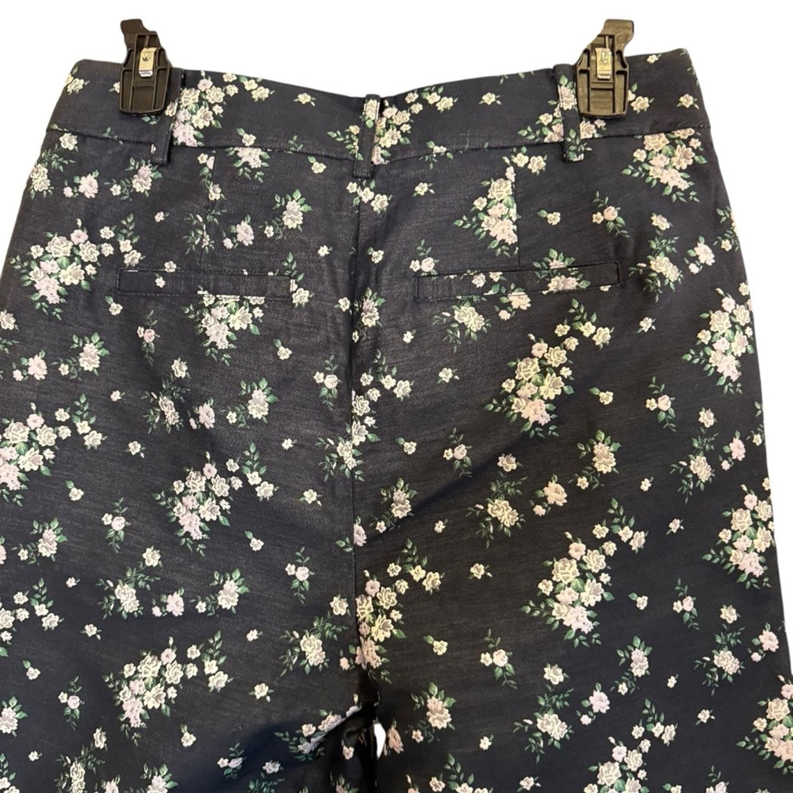 Other Christy Lynn Jacquard Floral Mallory Wide Leg Crop Pants sz6 Size 28" / US 6 / IT 42 - 6 Thumbnail