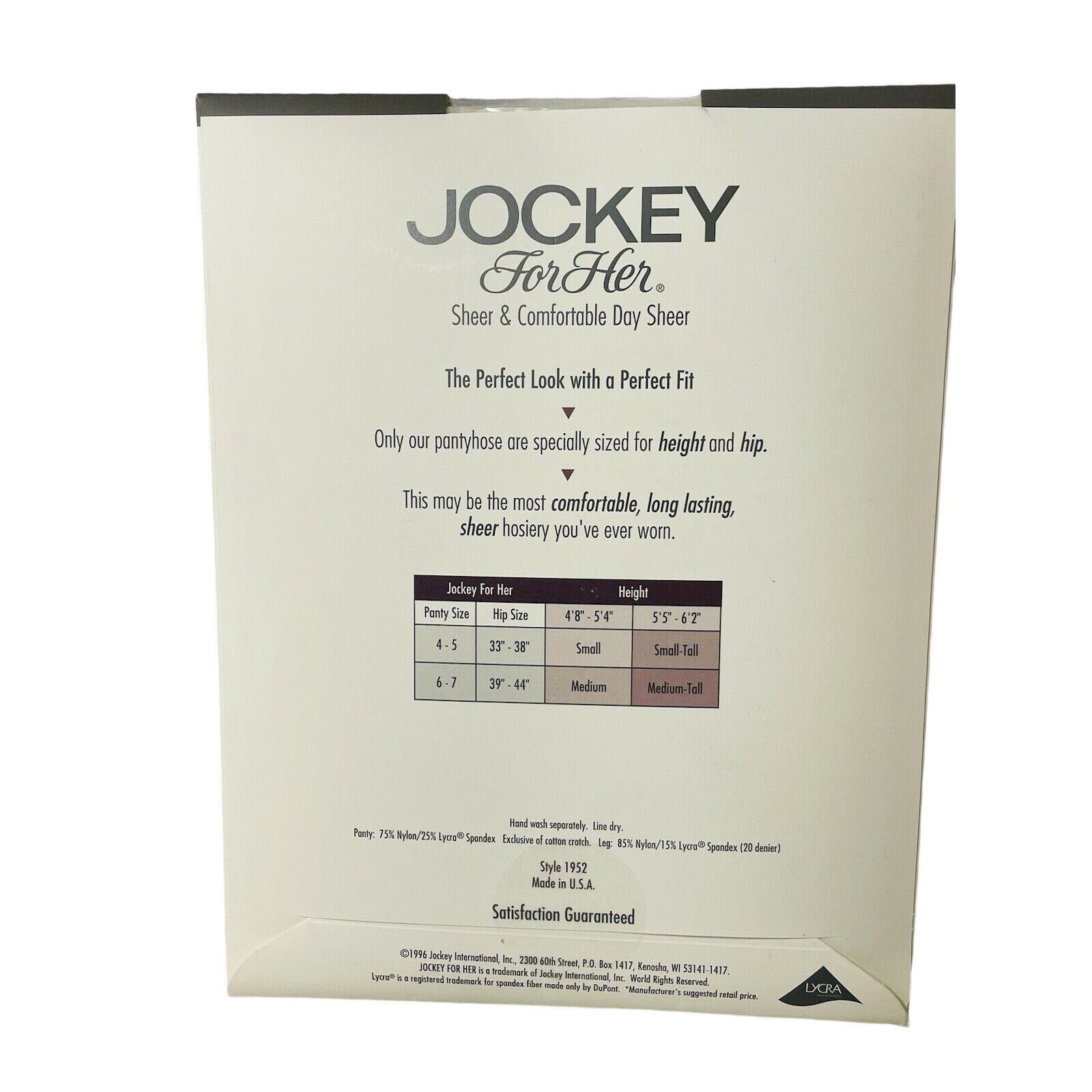 Jockey Antique White Jockey Control Top Pantyhose Nylons Sandalfoot Size ONE SIZE - 3 Thumbnail