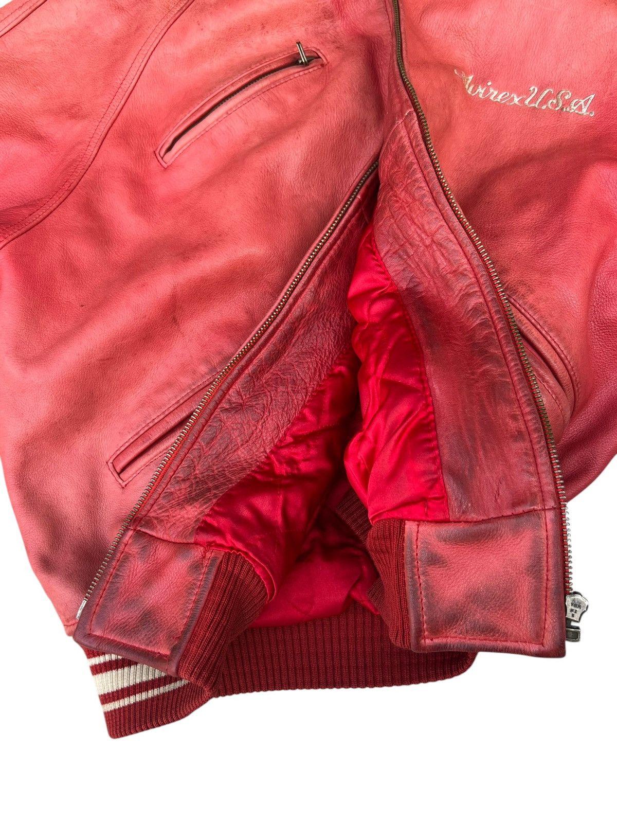 Avirex 90s Avirex Muddy Patina Leather Flight Jacket Military Size US M / EU 48-50 / 2 - 25 Thumbnail