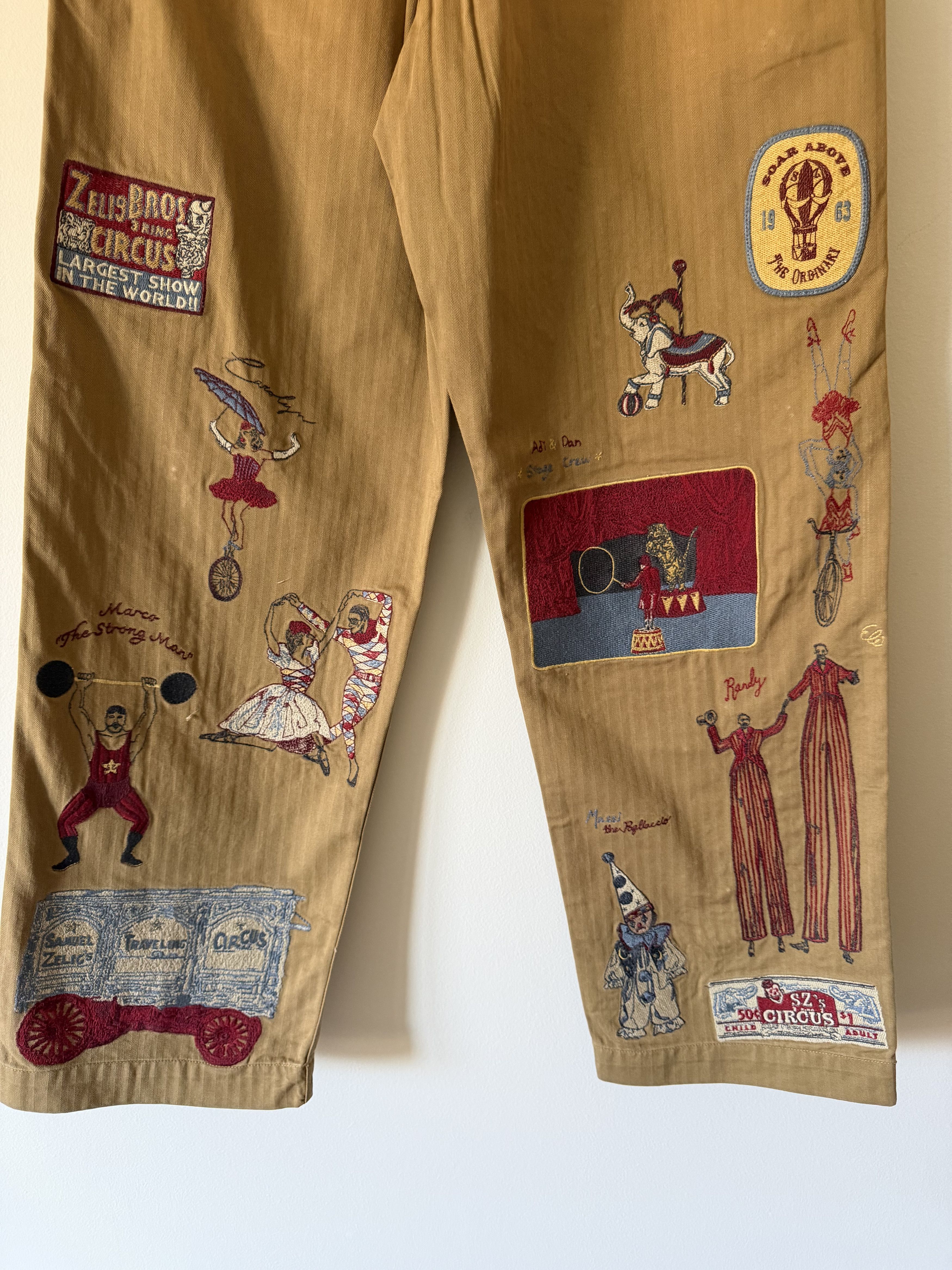 Samuel Zelig Samuel Zelig Cirque Embroidered Pants in Beige Size US 32 / EU 48 - 6 Thumbnail