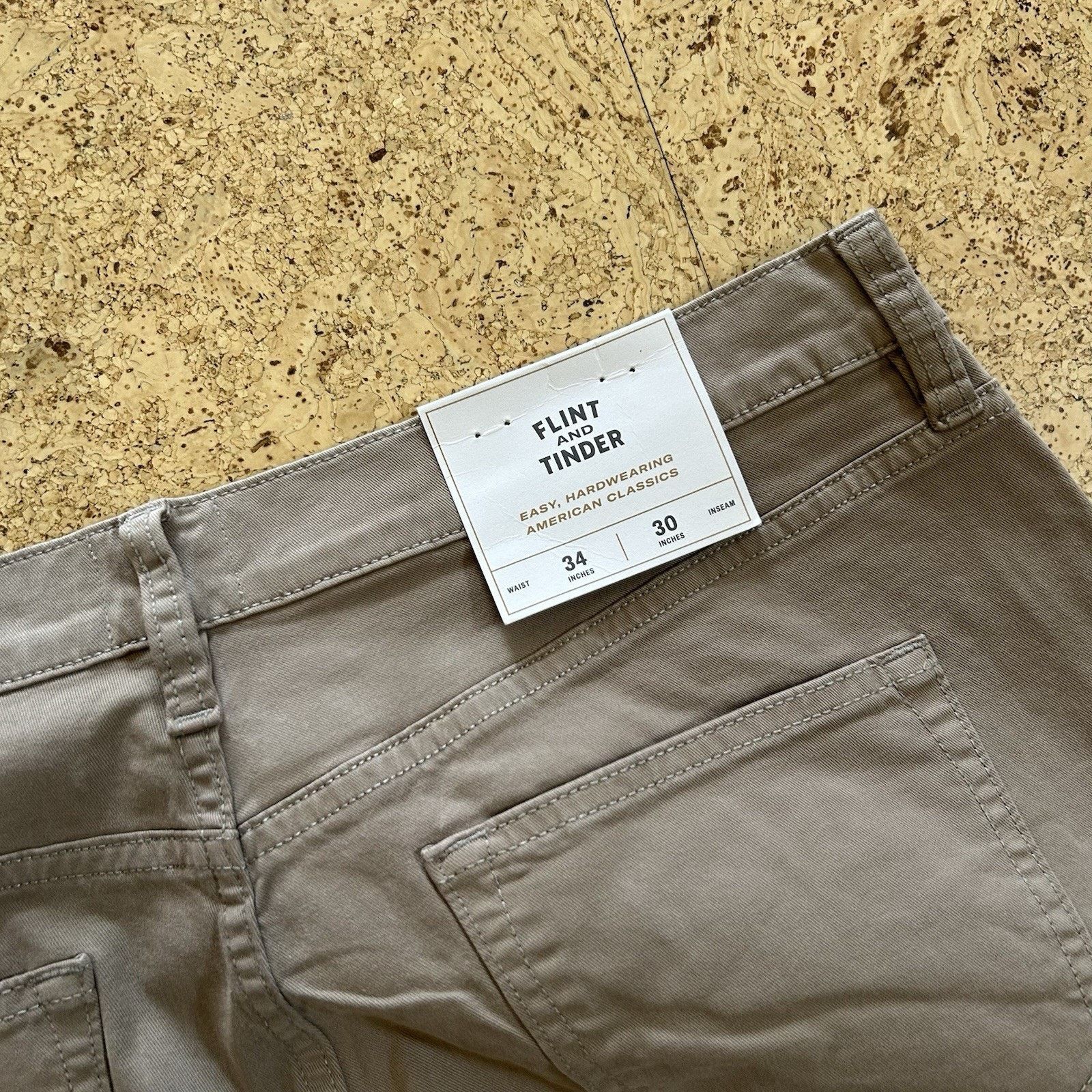 Flint And Tinder NEW 365 Tapered Fit Stretch Chino Pants 34x32 Size US 34 / EU 50 - 5 Thumbnail