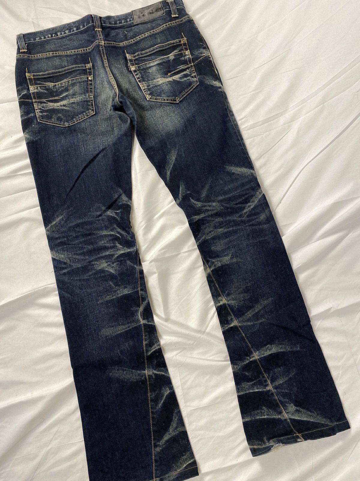Tornado Mart Tornado Mart Wisker Washed Twisted Spiral Flared Style Denim Size US 34 / EU 50 - 16 Thumbnail