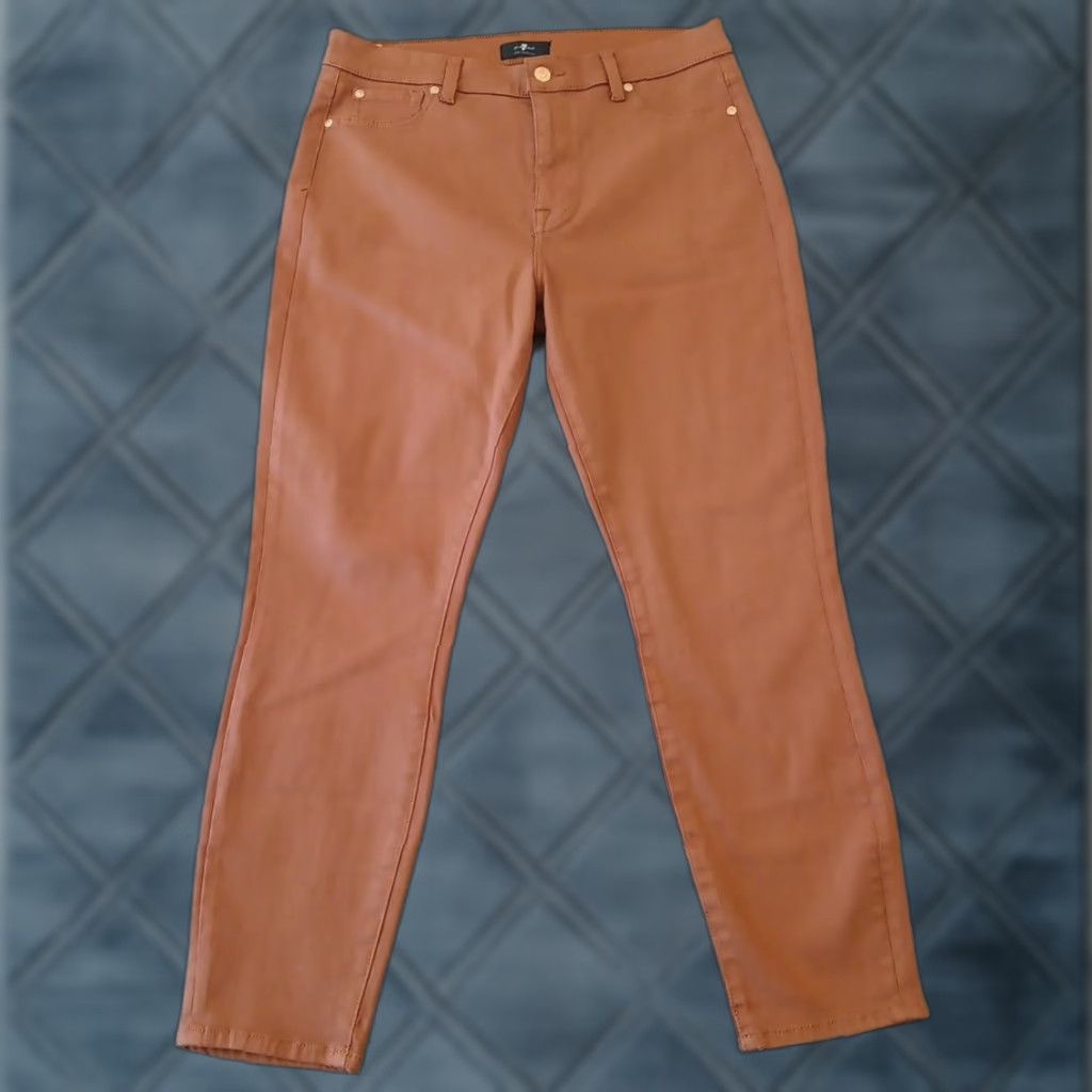 7 For All Mankind 7 For All Mankind Jegging Jeans Womens Size 31 Brown Stretch 31x26 High Rise Boys? Size 24" / US 00 / IT 34 - 1 Thumbnail