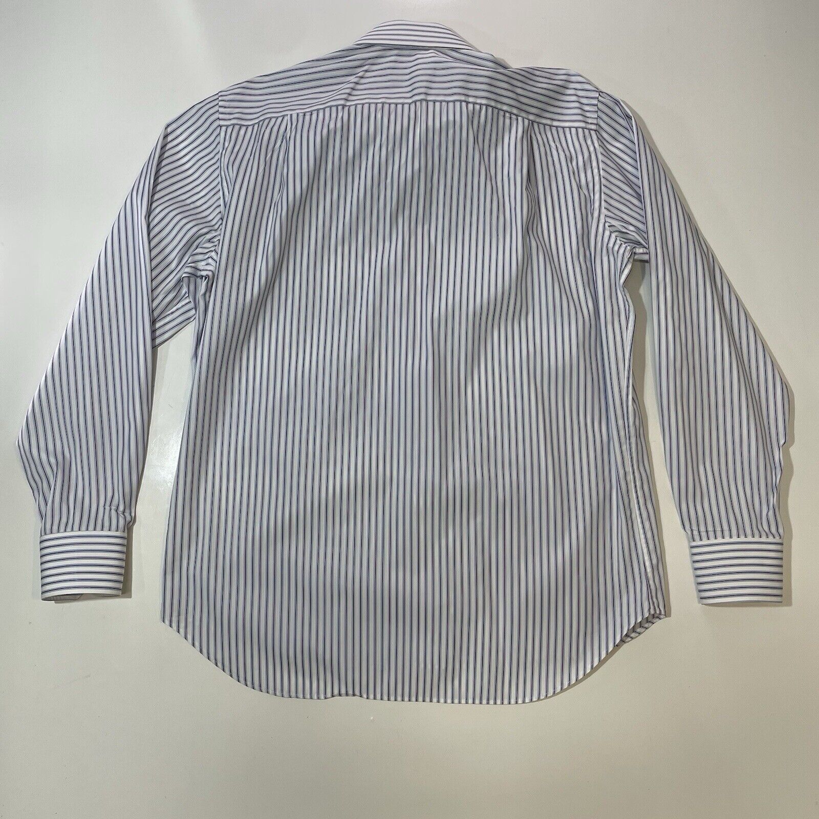 Canali Canali Dress Shirt Men’s 16-41 White Purple/Blue Stripe Size US L / EU 52-54 / 3 - 9 Thumbnail