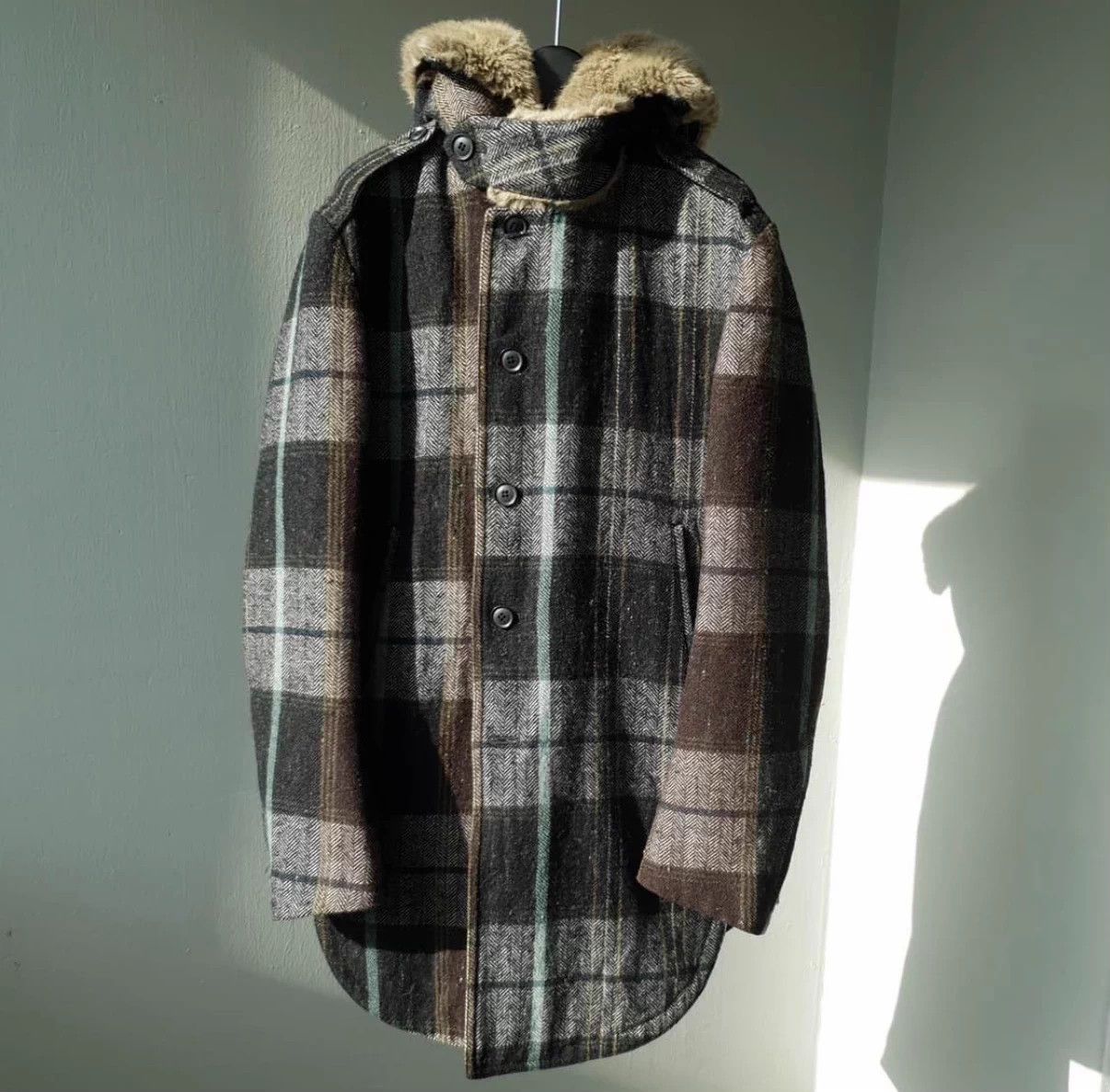 Yohji Yamamoto Yohji Yamamoto YS N2B Stand Collar Check Lamb Filled Jkt Size US M / EU 48-50 / 2 - 1 Thumbnail