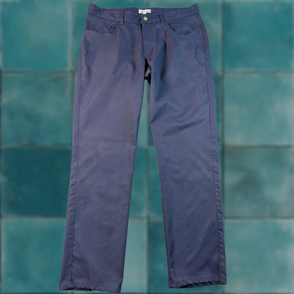 Peter Millar Peter Millar Pants Mens 34x32 Blue Eb66 Performance Chino Golf Casual Tech Sports Pants Mens Blue 34x32 Chino Straight 5-Pocket Regular/Adult Mens Size US 34 / EU 50 - 1 Thumbnail
