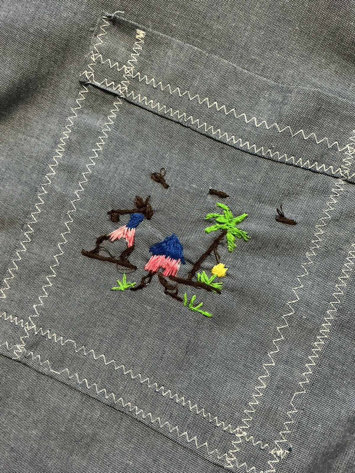 Vintage Vintage Blue Chambray Embroidered Guayabera Folk Art Shirt Size US M / EU 48-50 / 2 - 9 Thumbnail