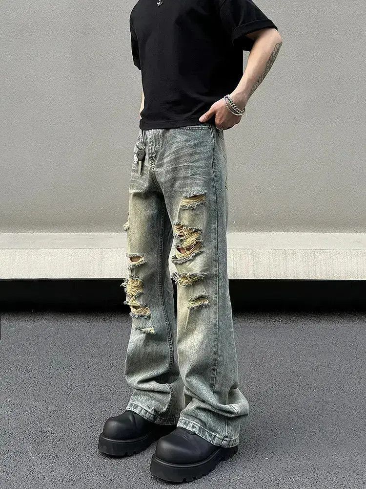 Japanese Brand Straight leg slimming distressed jeans Size US 32 / EU 48 - 2 Thumbnail