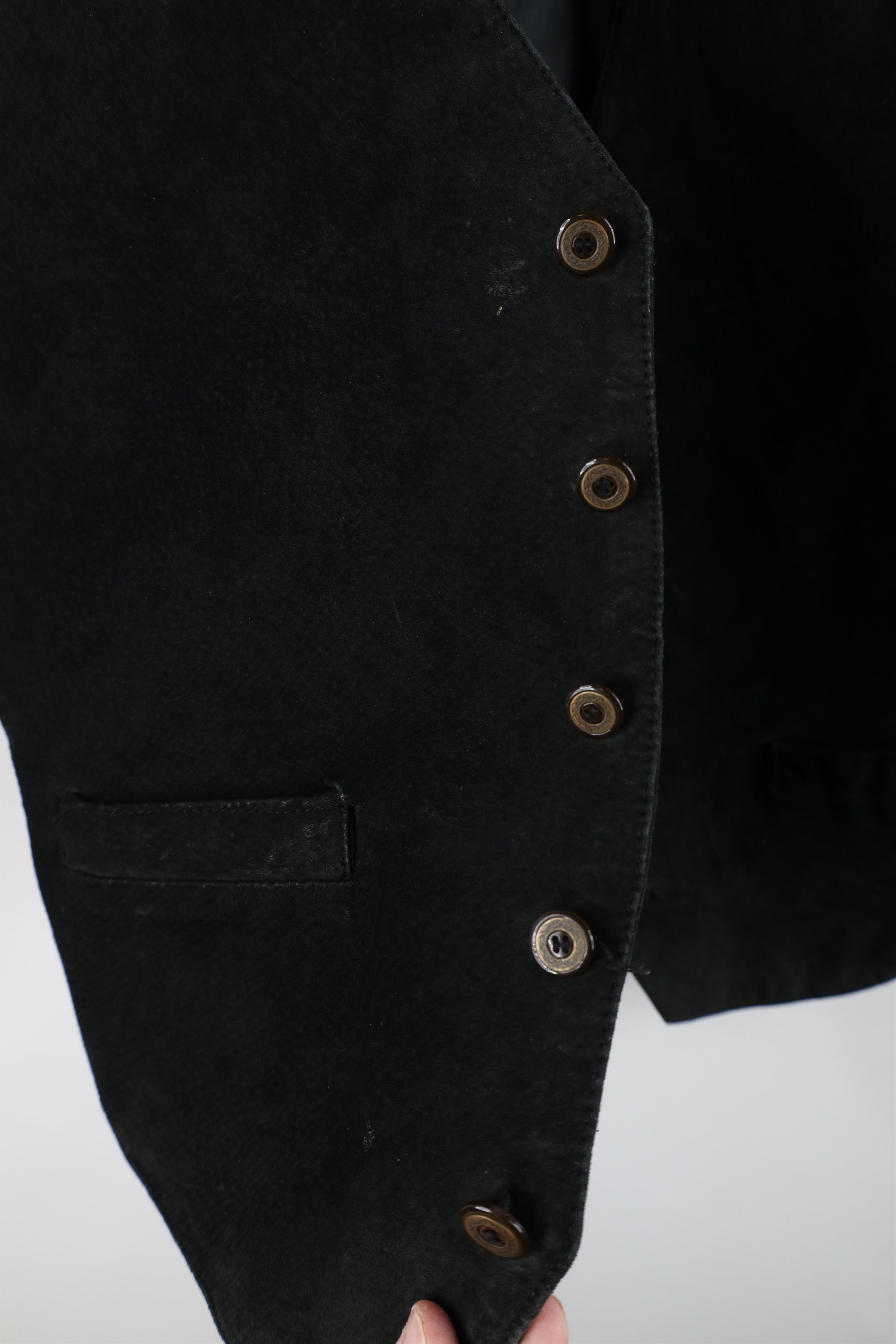 Vintage Vintage 90s Streetwear Suede Leather Vest Jacket Black Size US XL / EU 56 / 4 - 9 Thumbnail
