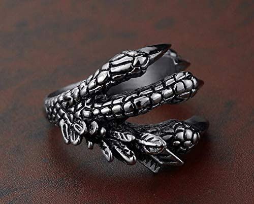Vintage Adjustable Stainless Steel Dragon Claw Eagle Ring Size ONE SIZE - 2 Thumbnail