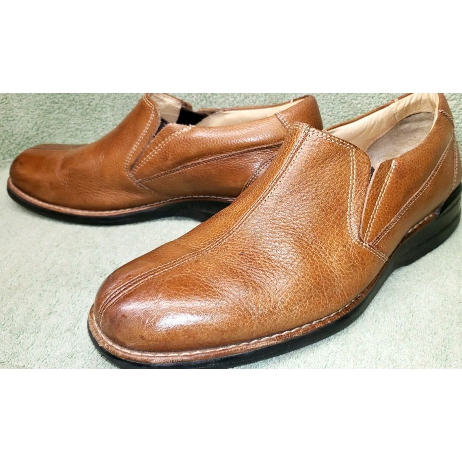 Johnston & Murphy Johnston & Murphy Men's Casual Loafers Size 10M Light Brown Smooth Toe Brown Loafer M Arch Support Cushioned Casual Shoes Size US 10 / EU 43 - 4 Thumbnail