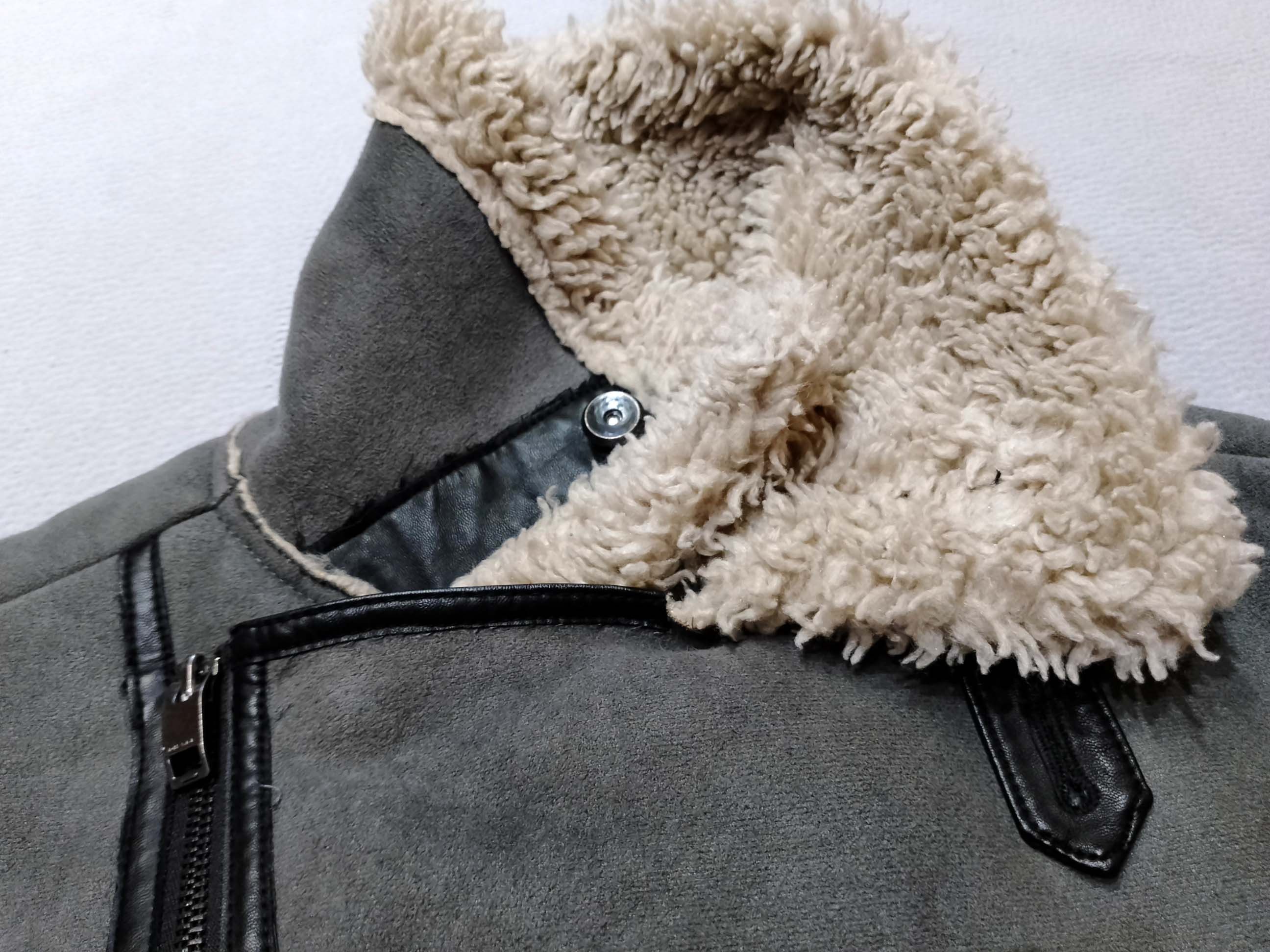 Diesel Diesel Faux Fur Jacket - Gray - Bold Indian Logo Size L / US 10 / IT 46 - 9 Thumbnail
