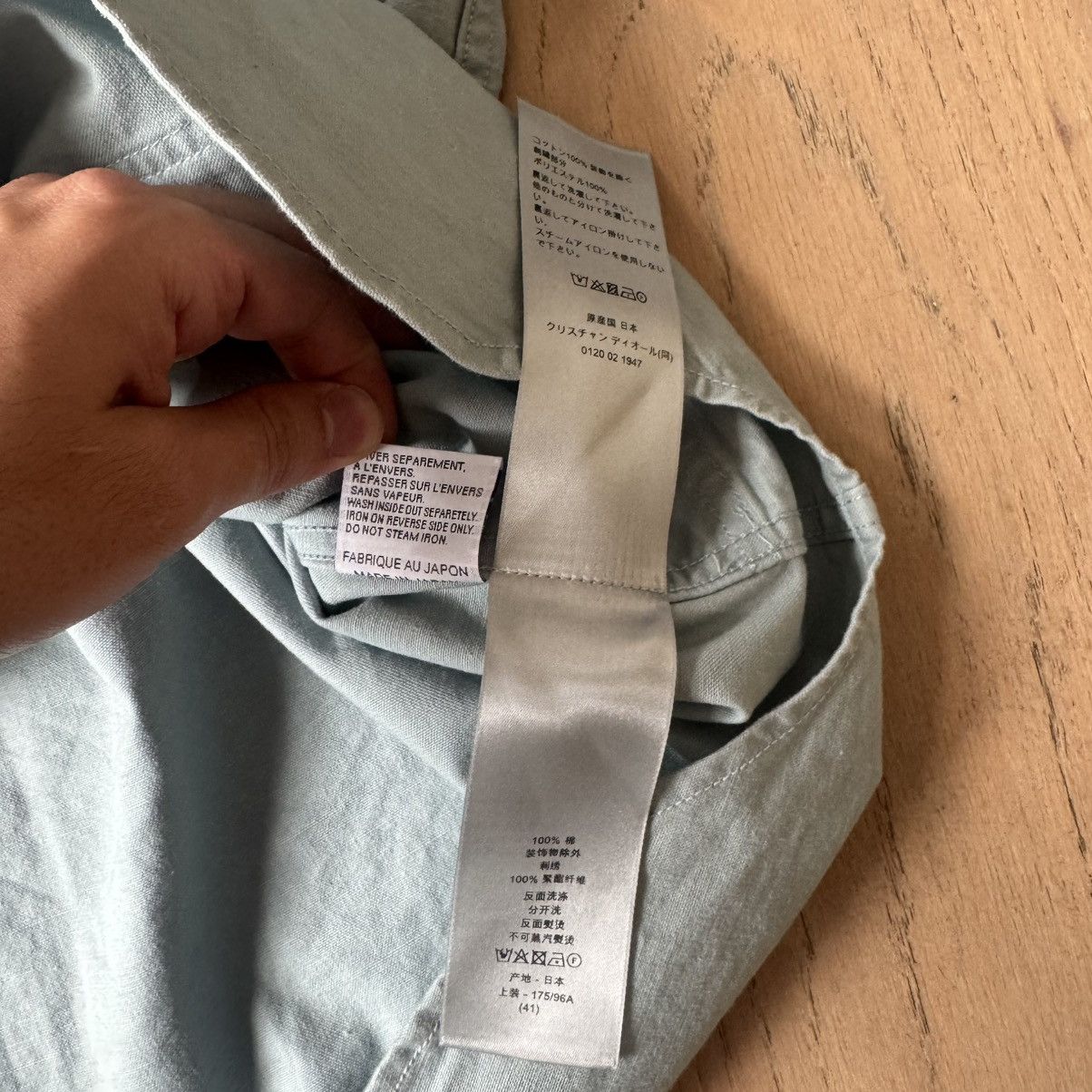 Dior Dior - Logo Embroidered Long-Sleeve Shirt - Mint / Grey Size US L / EU 52-54 / 3 - 11 Thumbnail