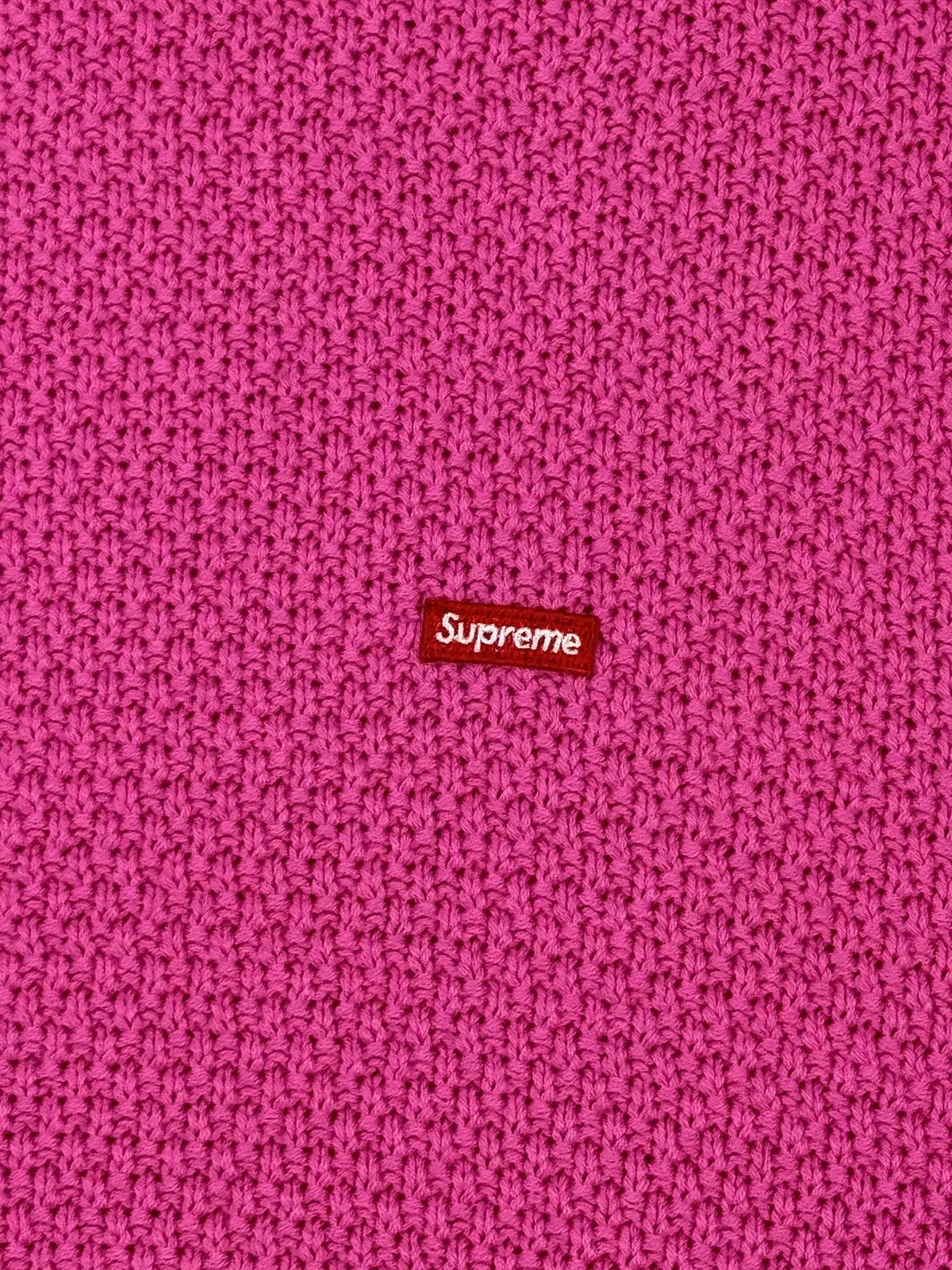 Supreme Supreme Textured Small Box Logo Sweater PINK Sz XL Size US XL / EU 56 / 4 - 5 Thumbnail
