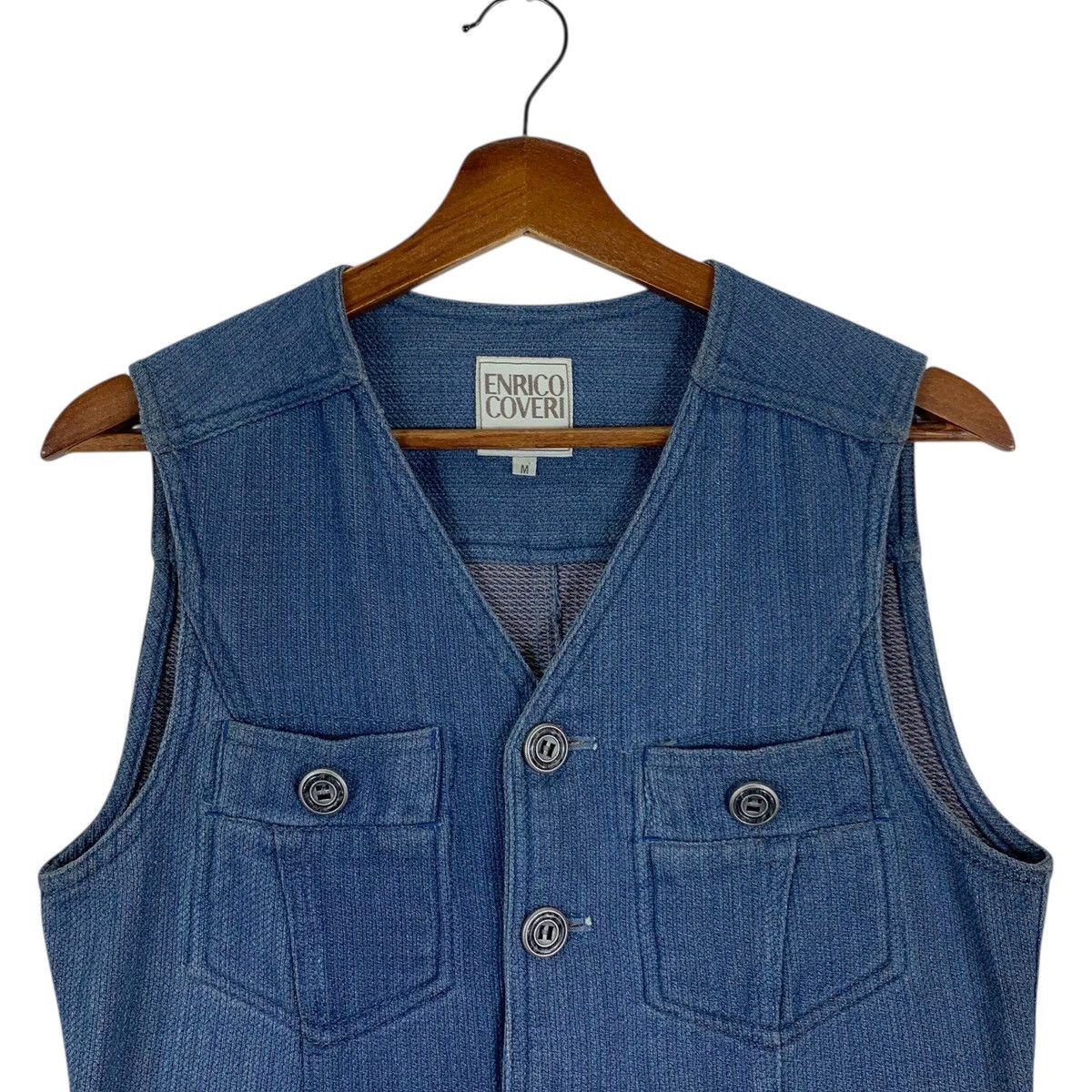 Enrico Coveri Vintage Enrico Coveri Jeans Sleeveless Jacket Size US M / EU 48-50 / 2 - 2 Thumbnail