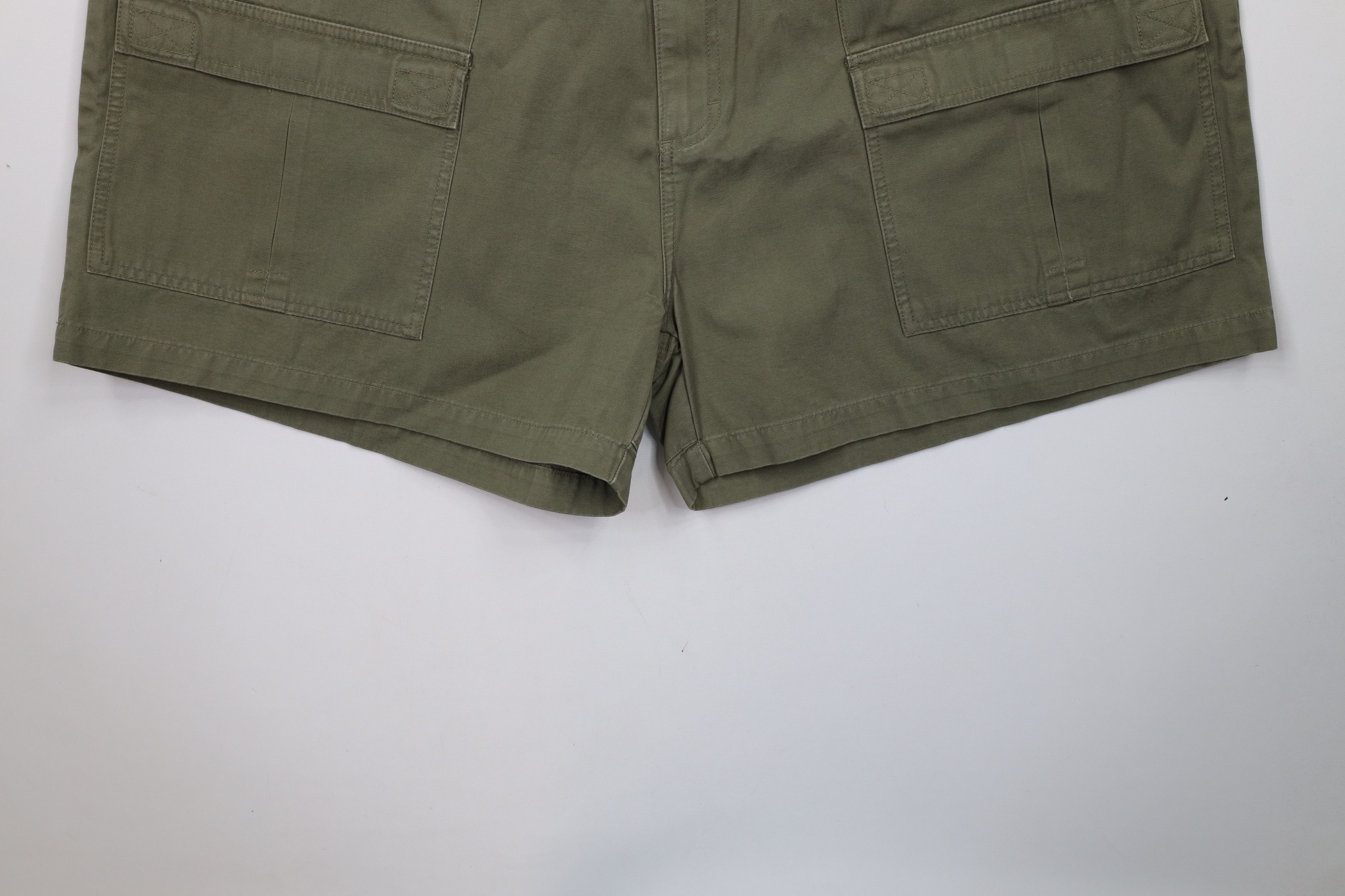 Cabelas × Vintage Deadstock Vintage Y2K Cabelas Knee Canvas Cargo Shorts Green Size US 44 / EU 60 - 4 Thumbnail