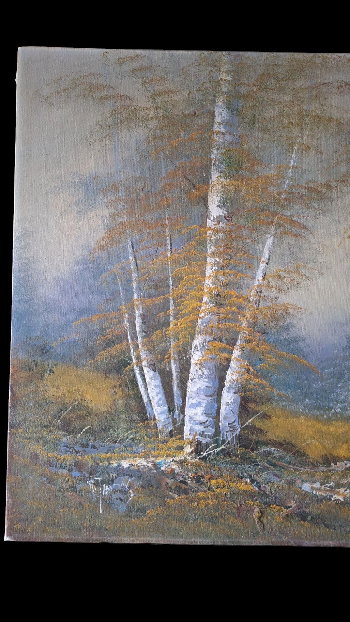 Designer Signed R. Thomas Oil Painting 36”Wide 24”Tall Size ONE SIZE - 5 Thumbnail